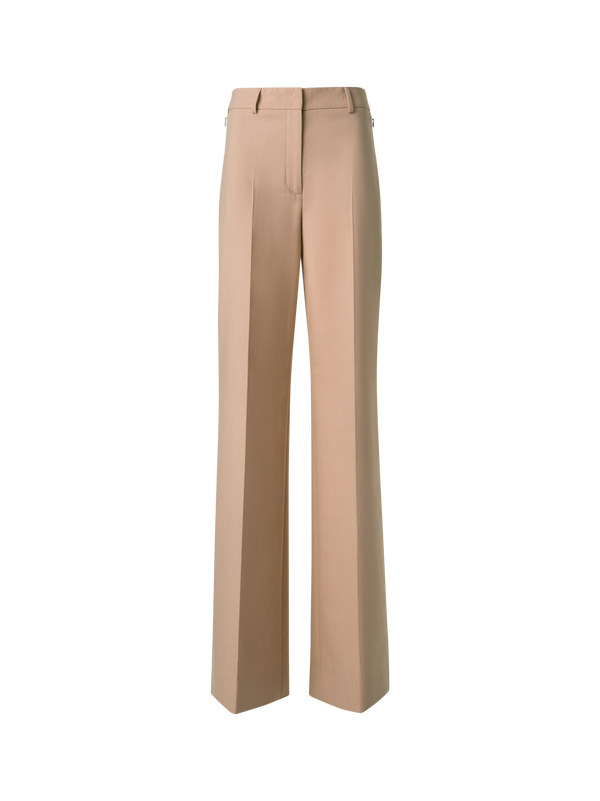 Designer Weite Hose aus Baumwoll-Doubleface - Beige