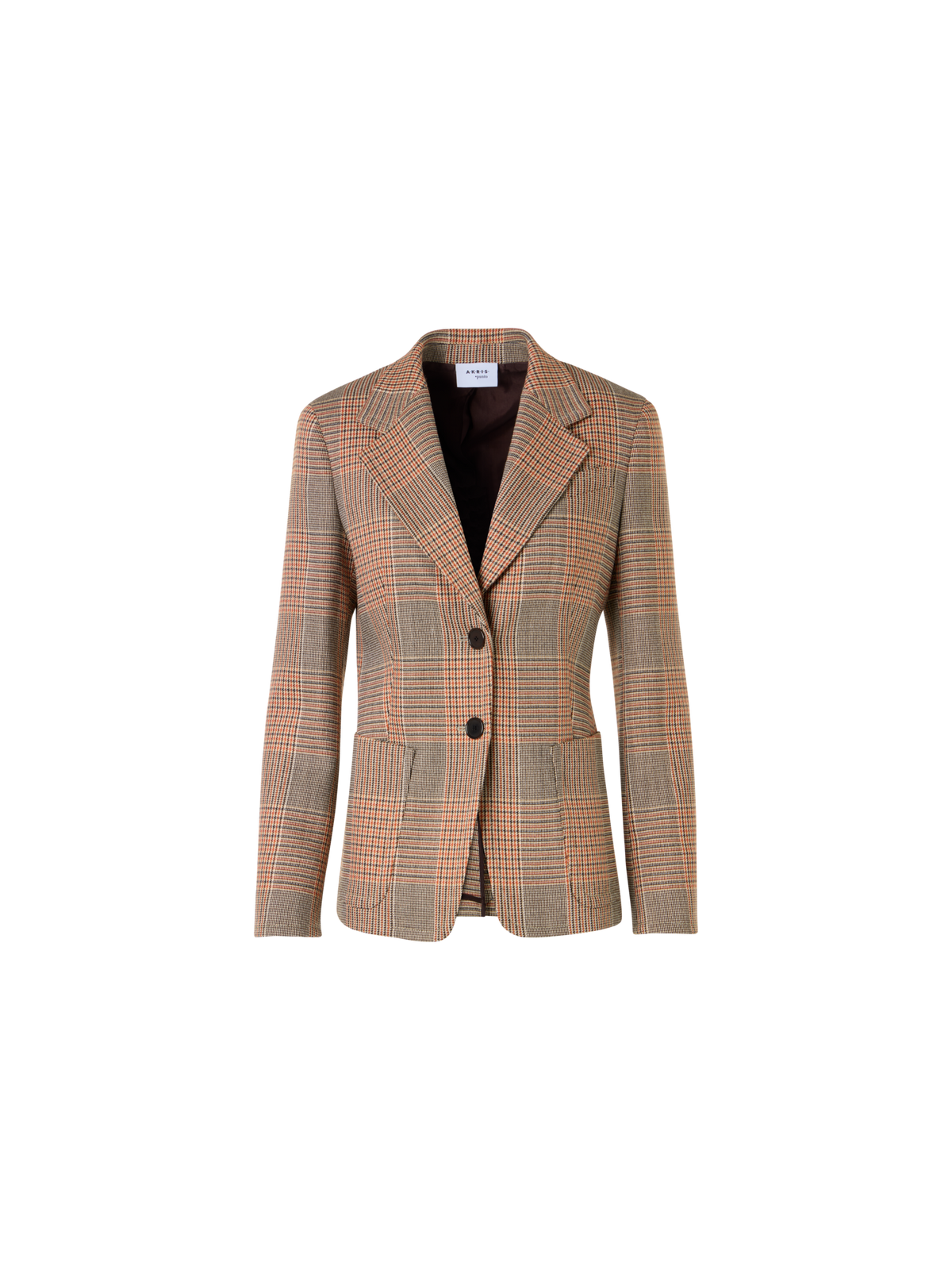 Designer Langärmelige Jacke aus Glencheck auf schwerem Woll-Twill - Bunt