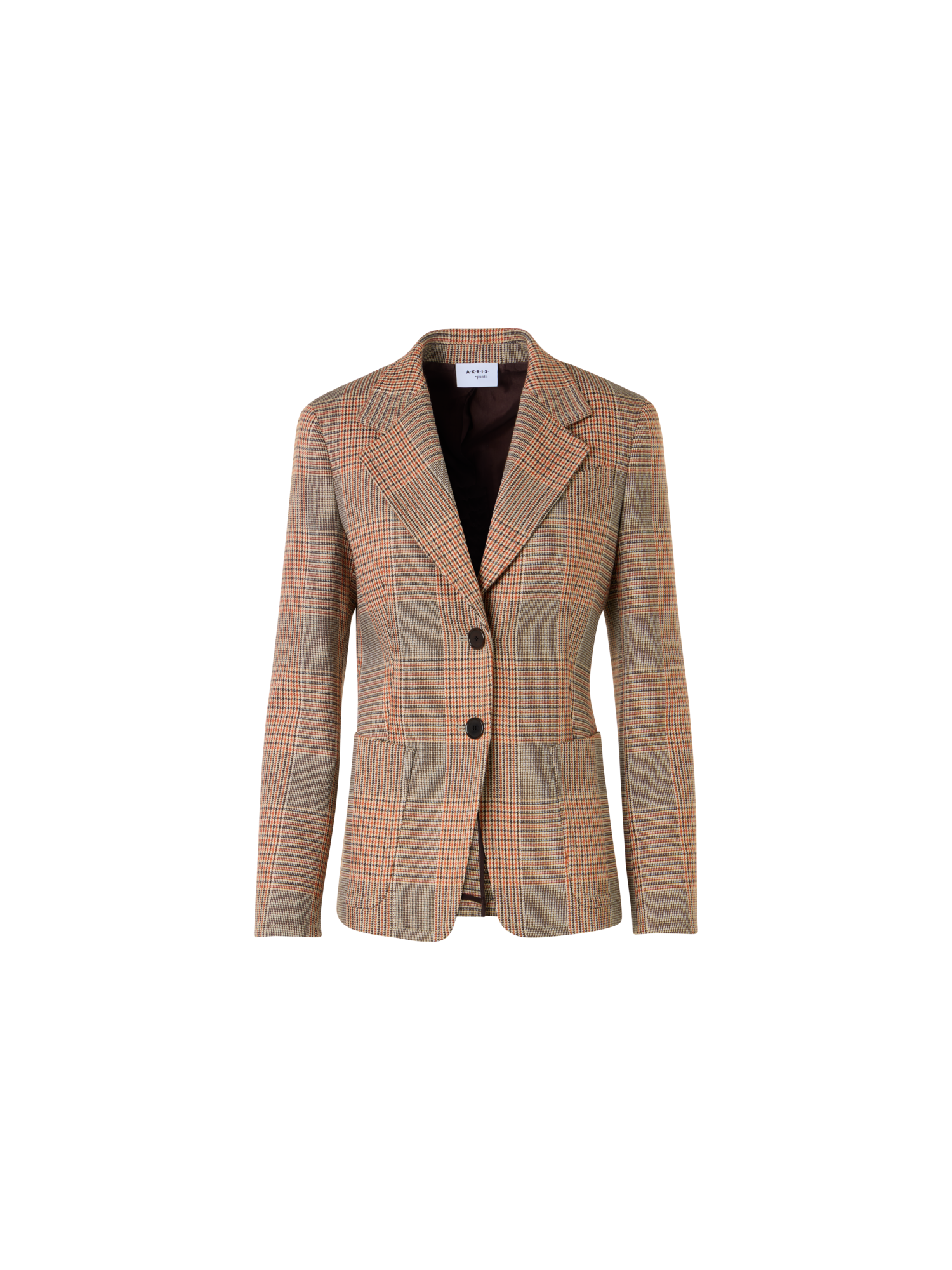 Designer Langärmelige Jacke aus Glencheck auf schwerem Woll-Twill - Bunt