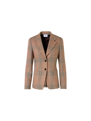 Designer Langärmelige Jacke aus Glencheck auf schwerem Woll-Twill - Bunt