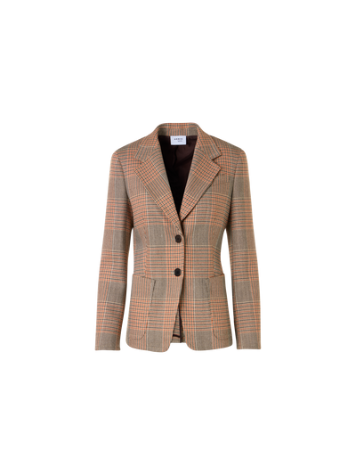 Designer Langärmelige Jacke aus Glencheck auf schwerem Woll-Twill - Bunt