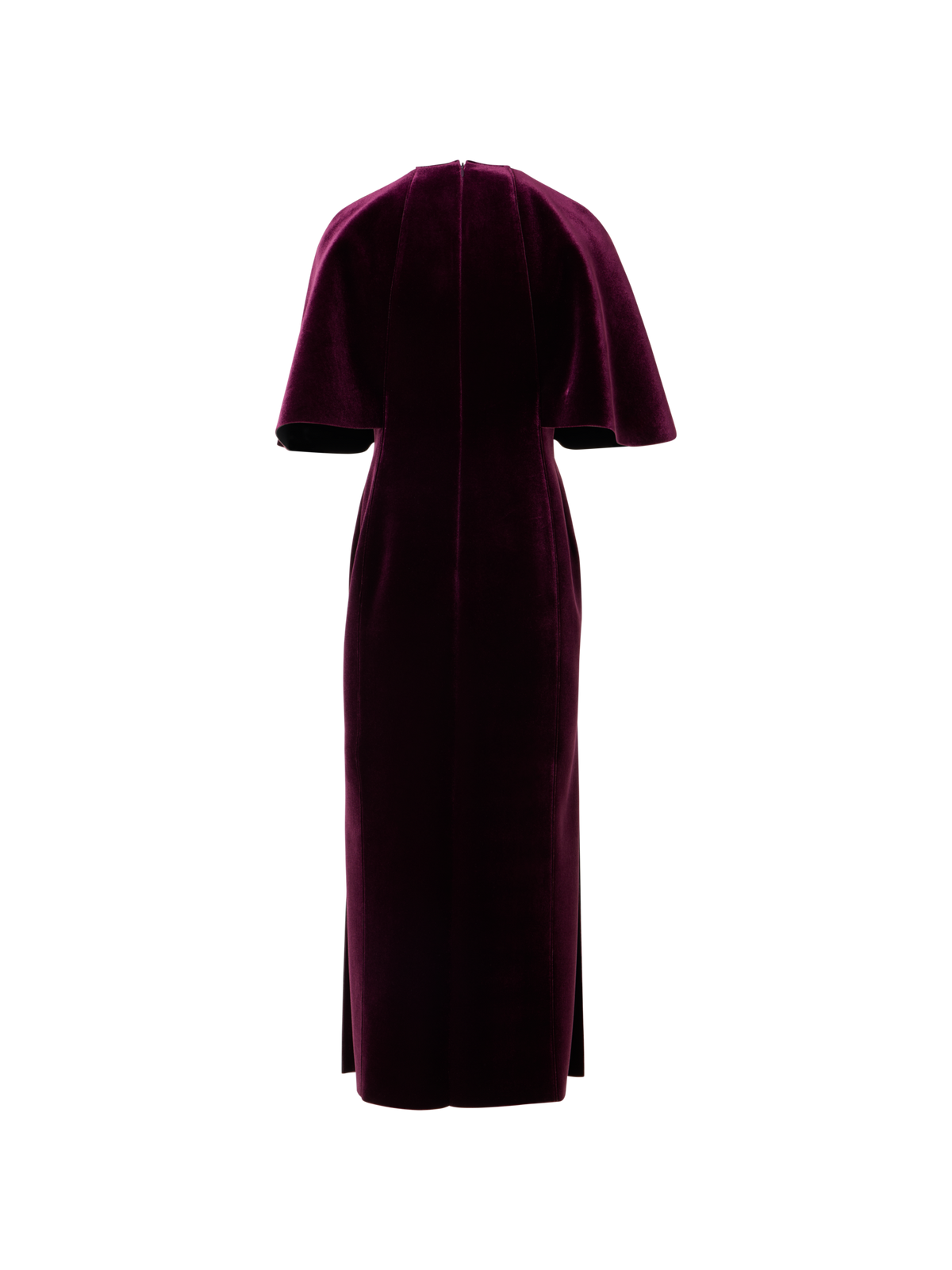 Designer Midikleid aus Samt-Neopren mit Cape-Ärmeln - Rot