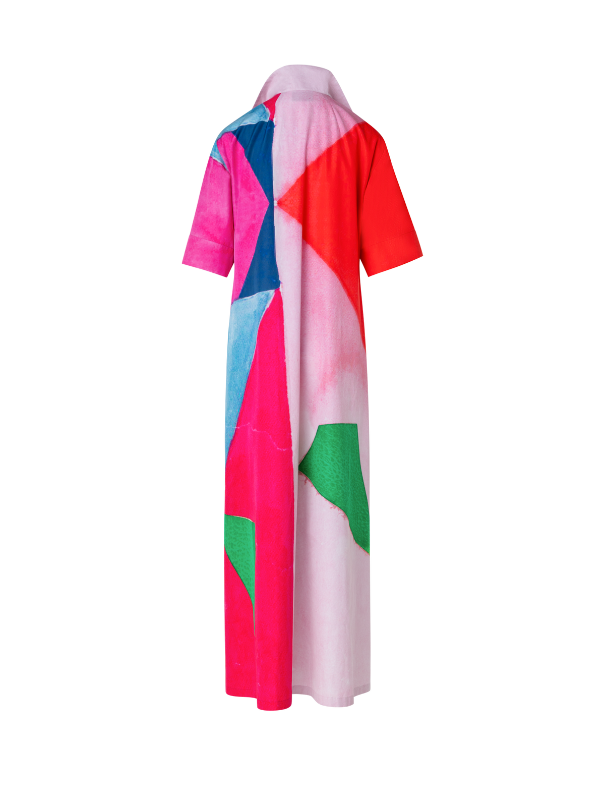 Designer Langes Hemdblusenkleid mit Spectra Druck - Bunt