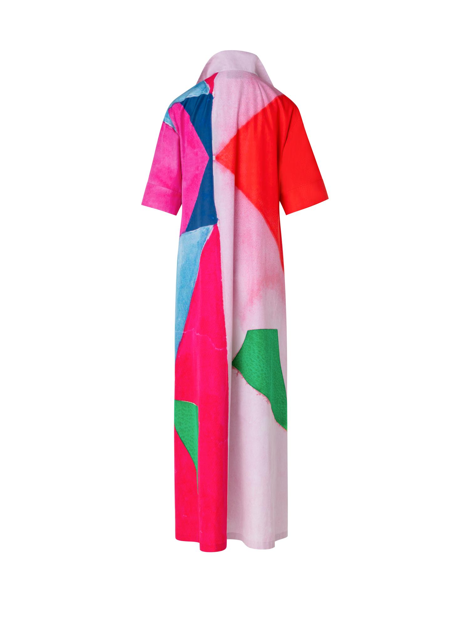 Designer Langes Hemdblusenkleid mit Spectra Druck - Bunt