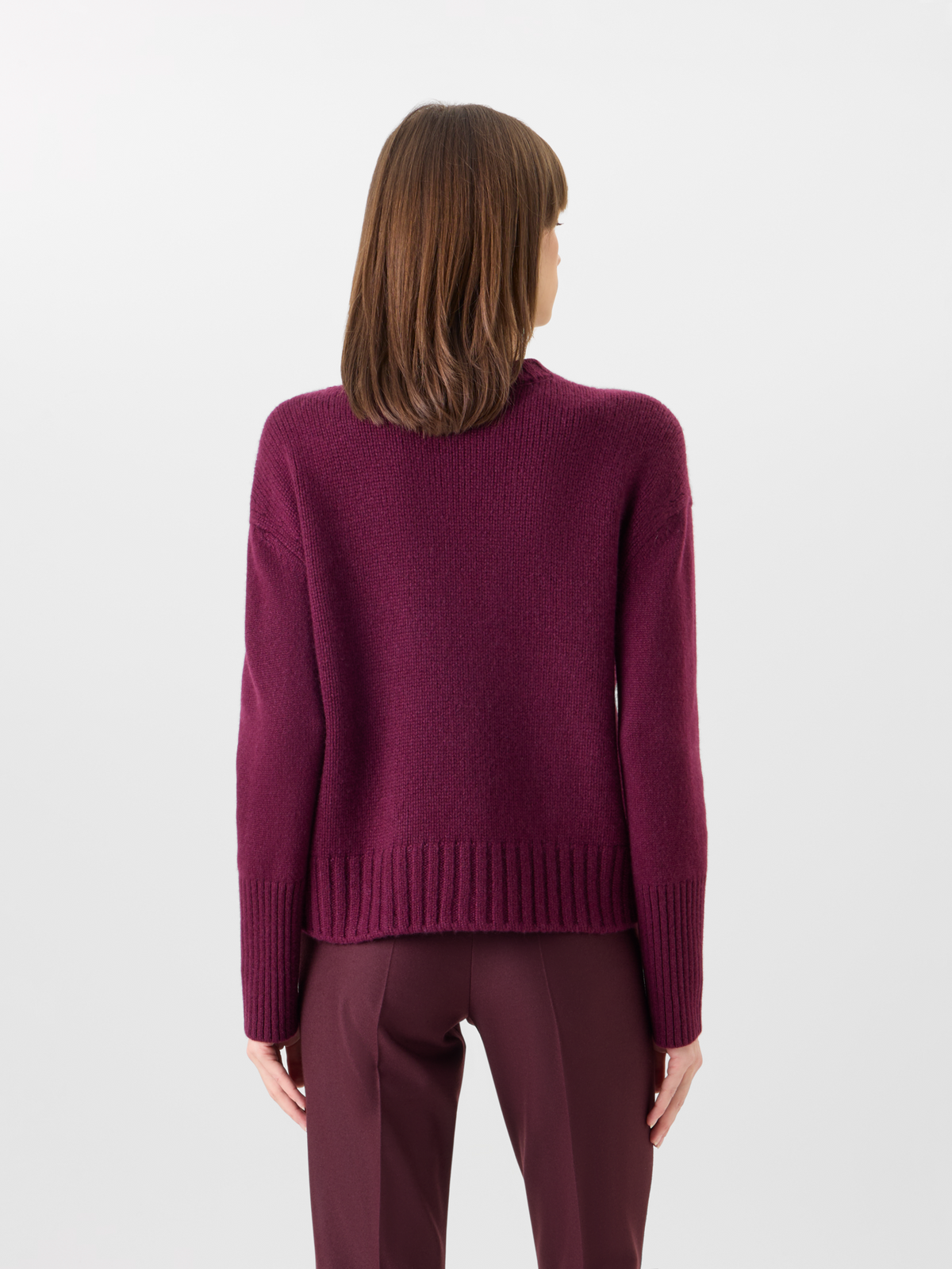 Designer Kaschmirpullover im Ripp-Mix - Rot 