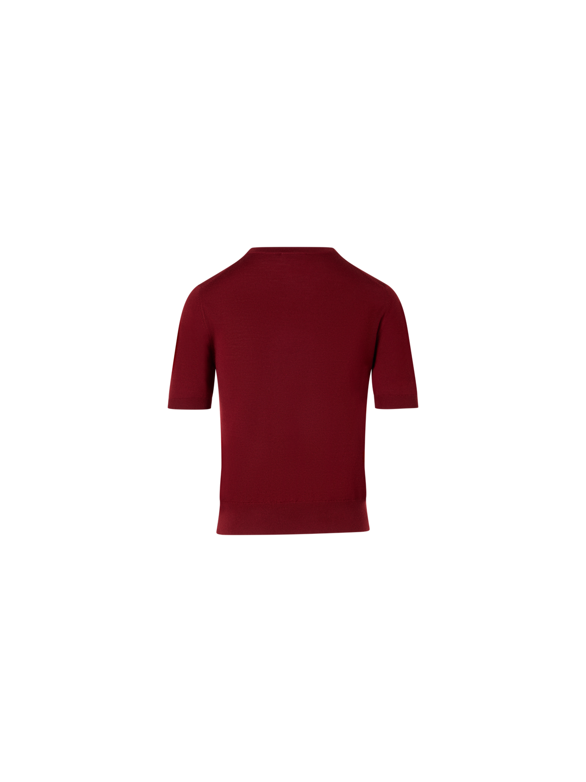 Designer Kurzärmeliger Strickpullover aus Merinowolle - Rot
