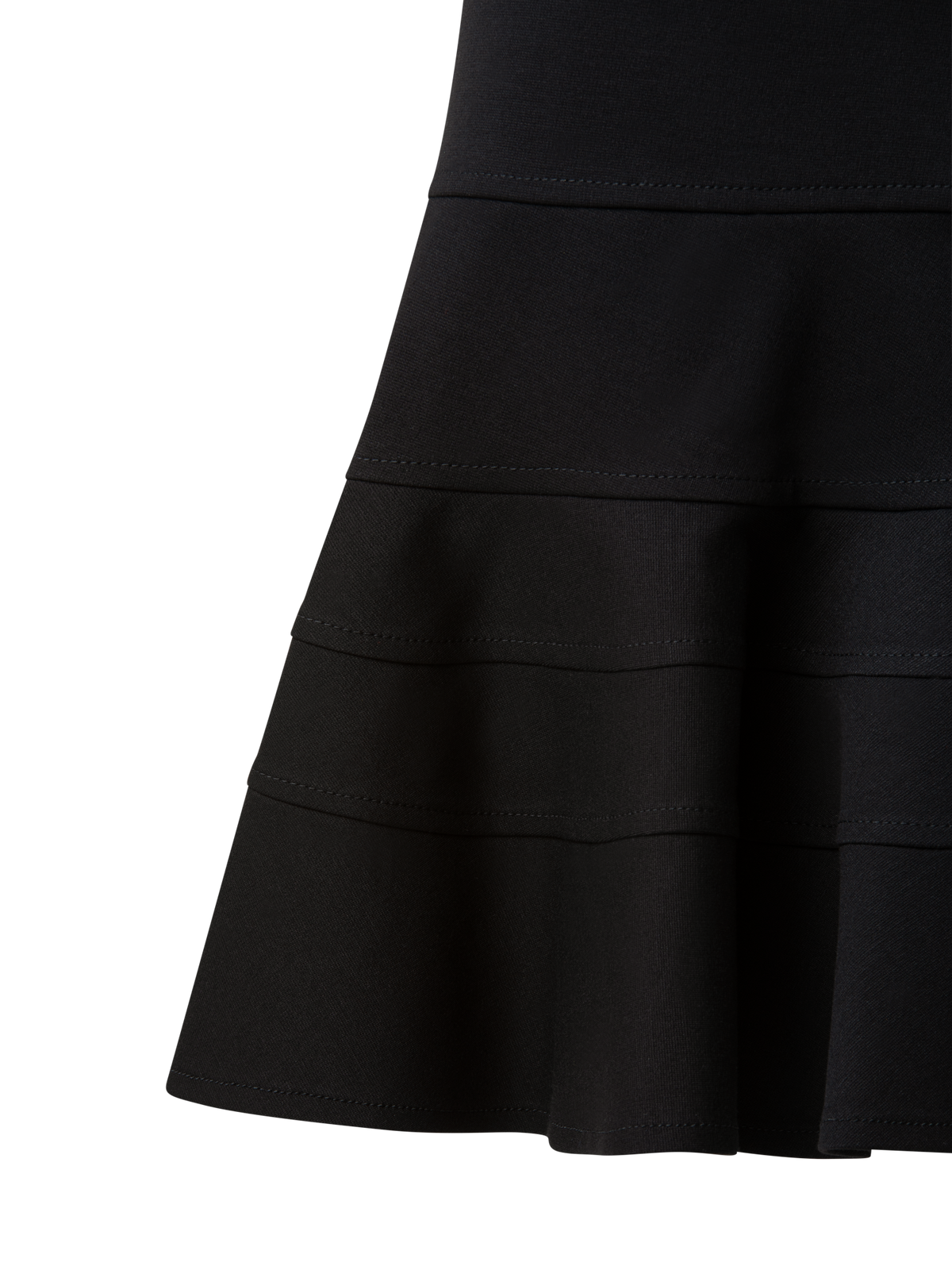 Designer A-Linien Rock aus Jersey - Schwarz