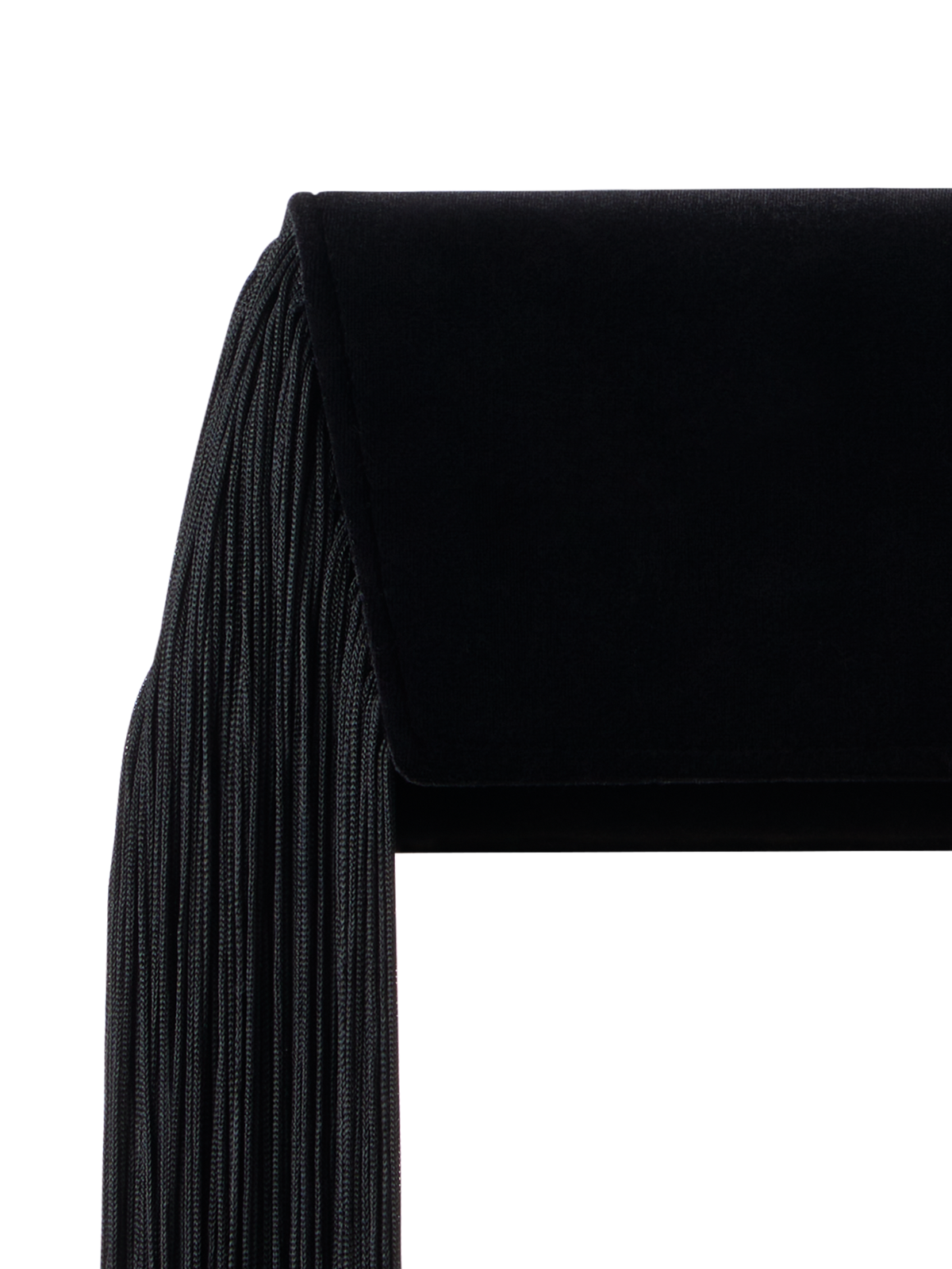 Designer Anouk Small Trapez-Clutch aus Samt mit Fransen - Schwarz