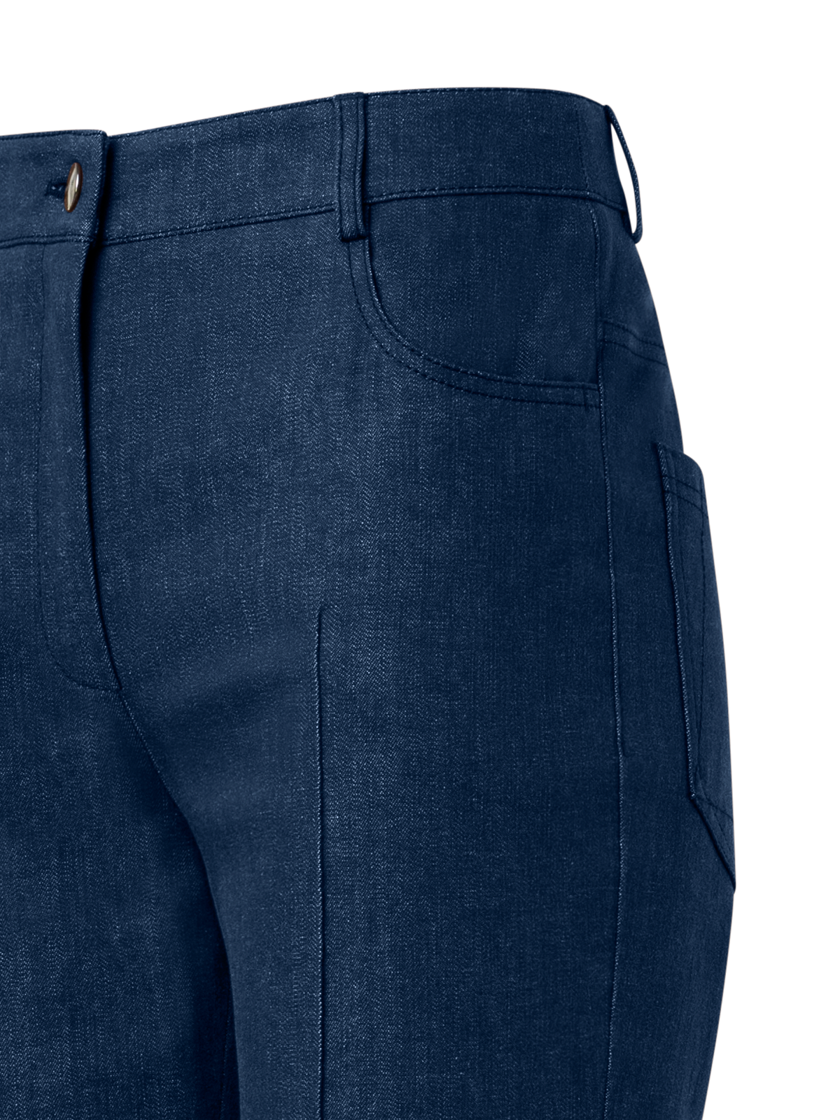 Designer Schlaghose aus Denim Stretch-Baumwolle - Dunkelblau - Blau