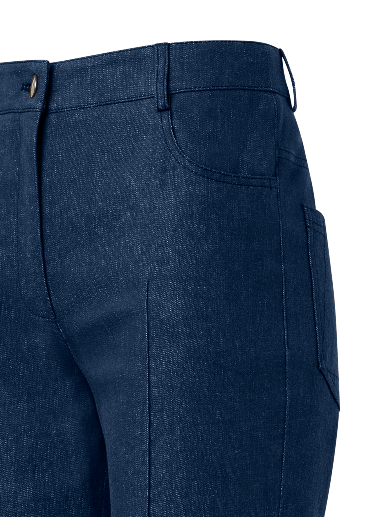 Designer Schlaghose aus Denim Stretch-Baumwolle - Dunkelblau - Blau