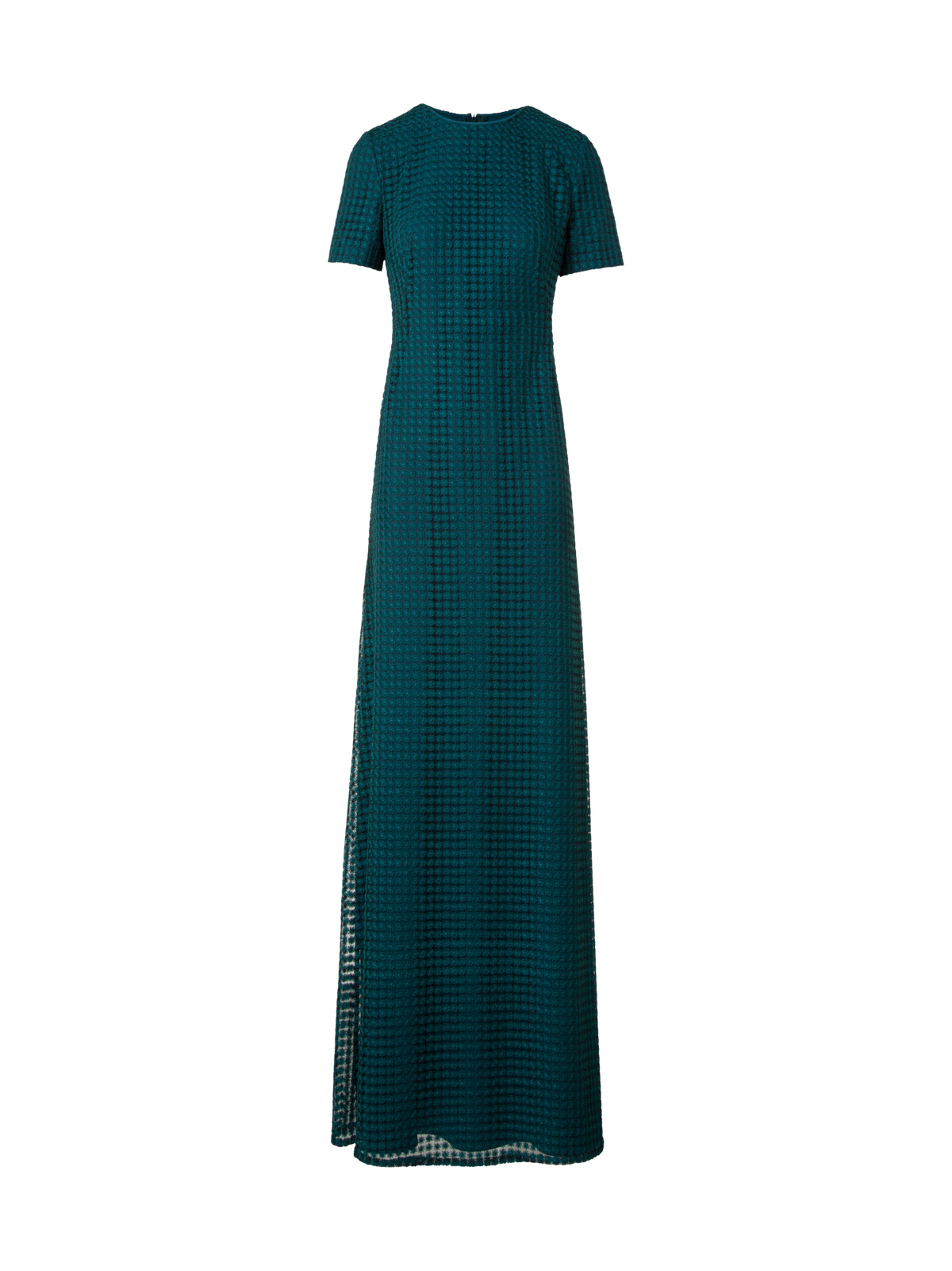 Designer Tailliertes Abendkleid mit Blumen-Stickerei - Grün