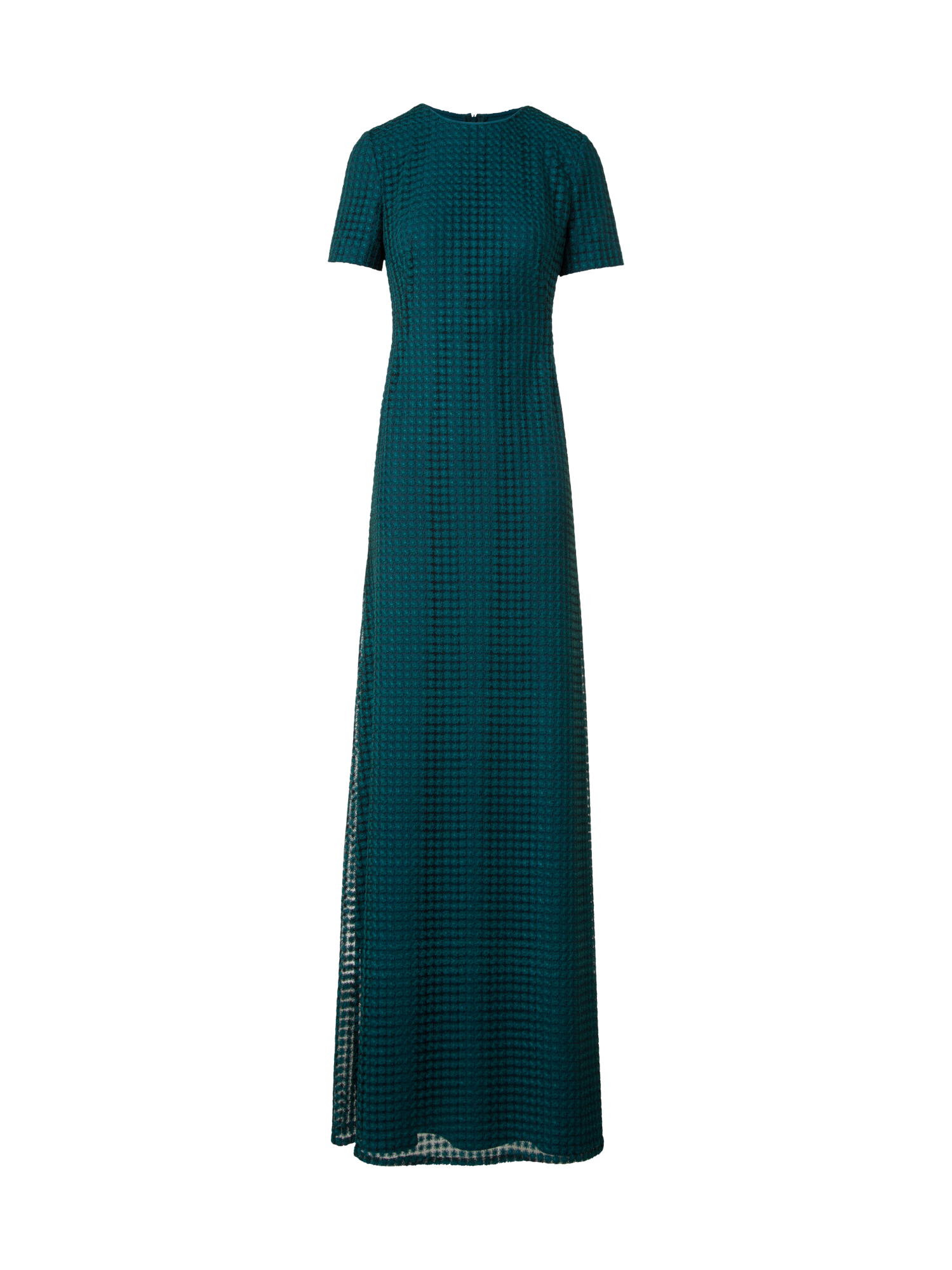 Designer Tailliertes Abendkleid mit Blumen-Stickerei - Grün