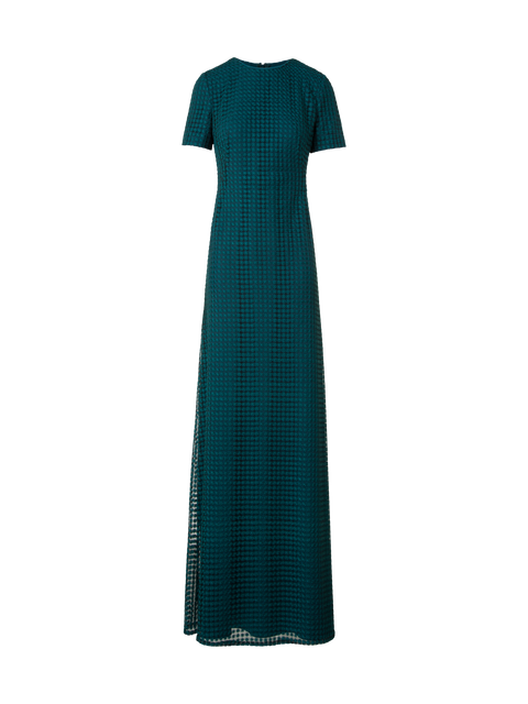 Tailliertes Abendkleid mit Blumen-Stickerei