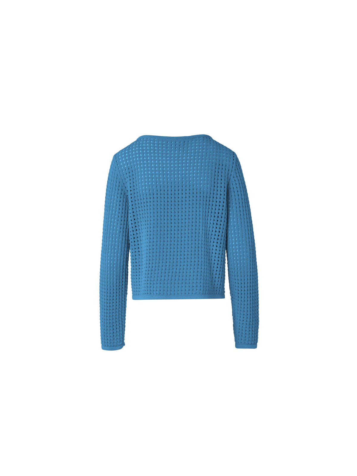 Designer Strickpullover aus grobem Baumwollmesh - Blau
