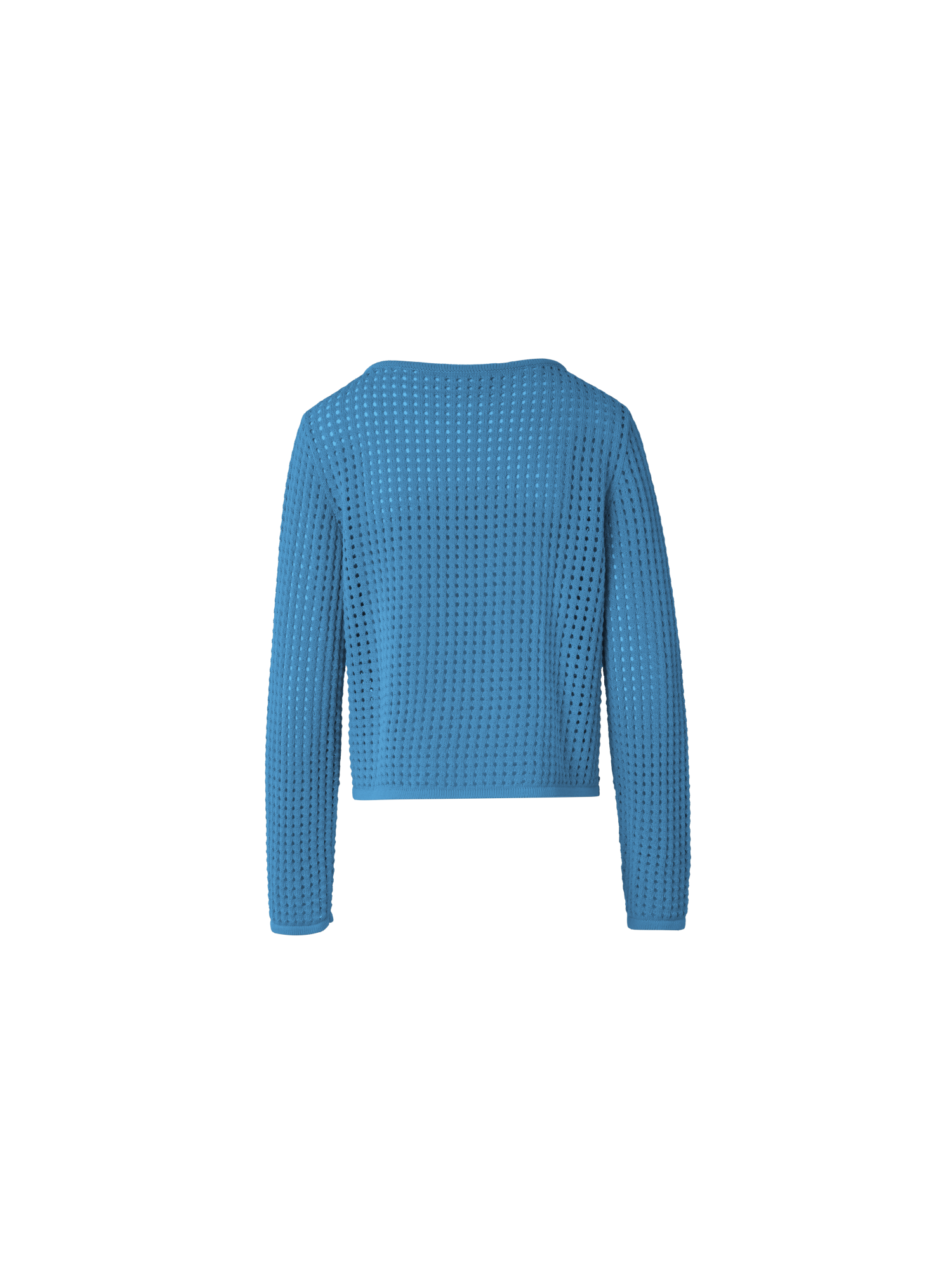 Designer Strickpullover aus grobem Baumwollmesh - Blau