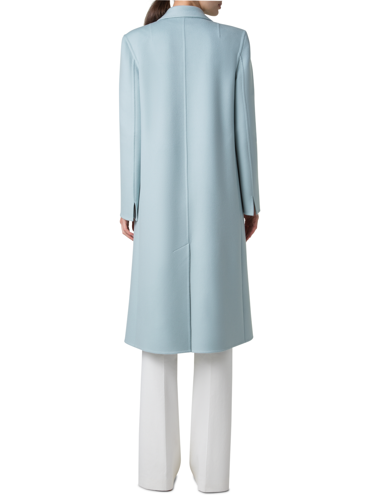 Designer Zweireihiger Mantel aus Kaschmir-Doubleface - Blau #editorial