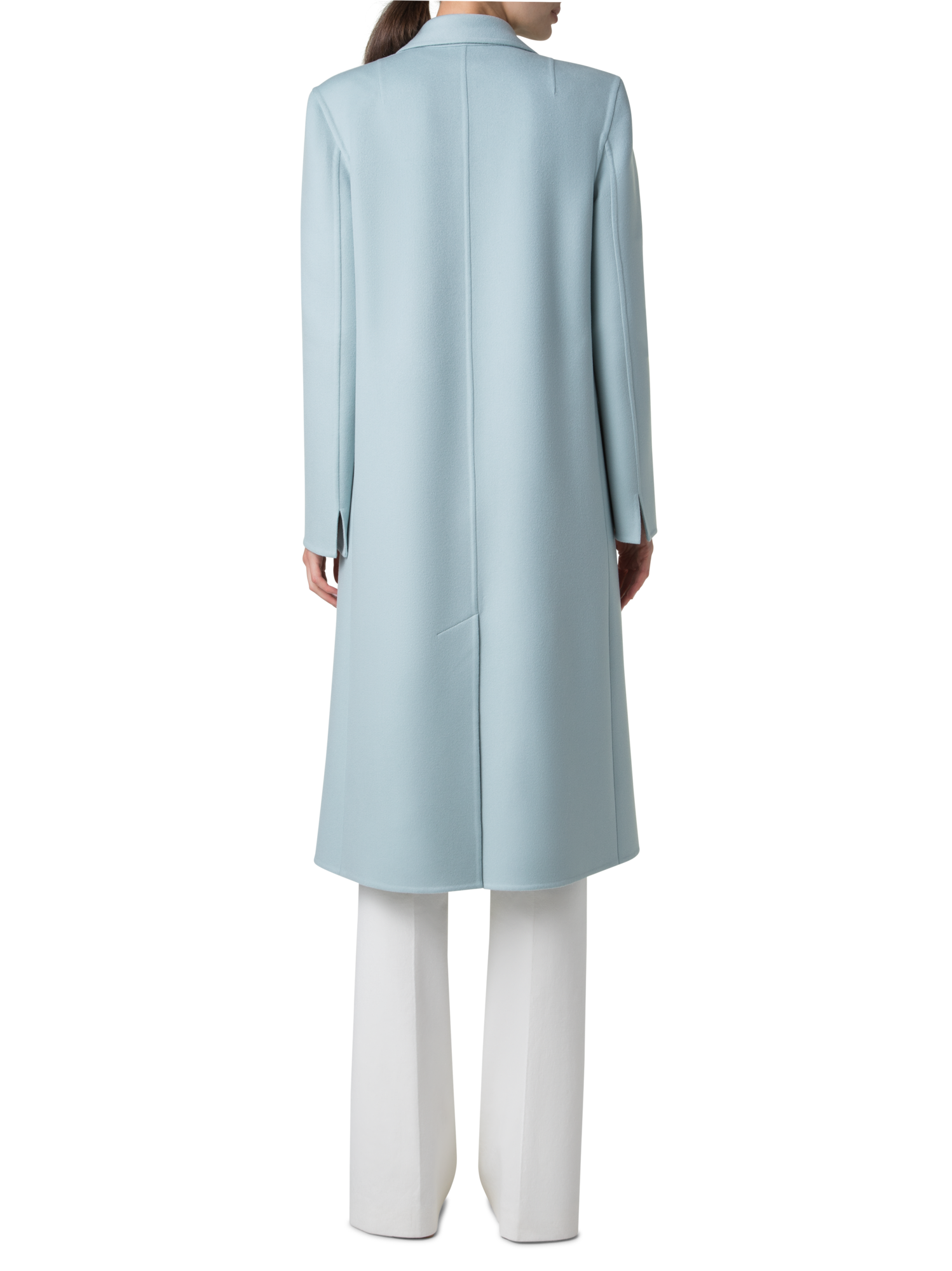 Designer Zweireihiger Mantel aus Kaschmir-Doubleface - Blau 