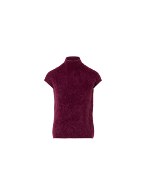 Designer Cloud Cashmere Top mit Stehkragen - Rot