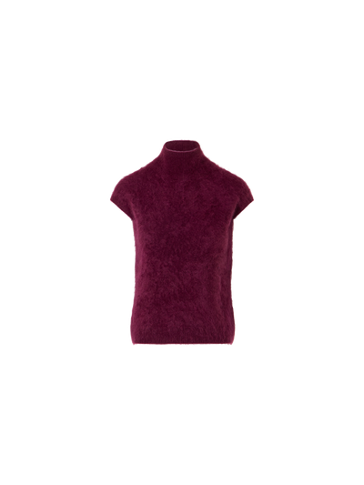 Designer Cloud Cashmere Top mit Stehkragen - Rot