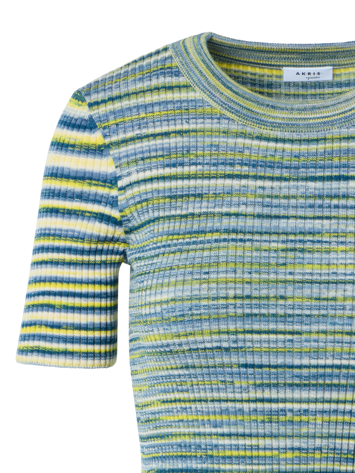 Designer Tailliertes Space-Dye-Merinowolle-Rippstrick-Top - Bunt