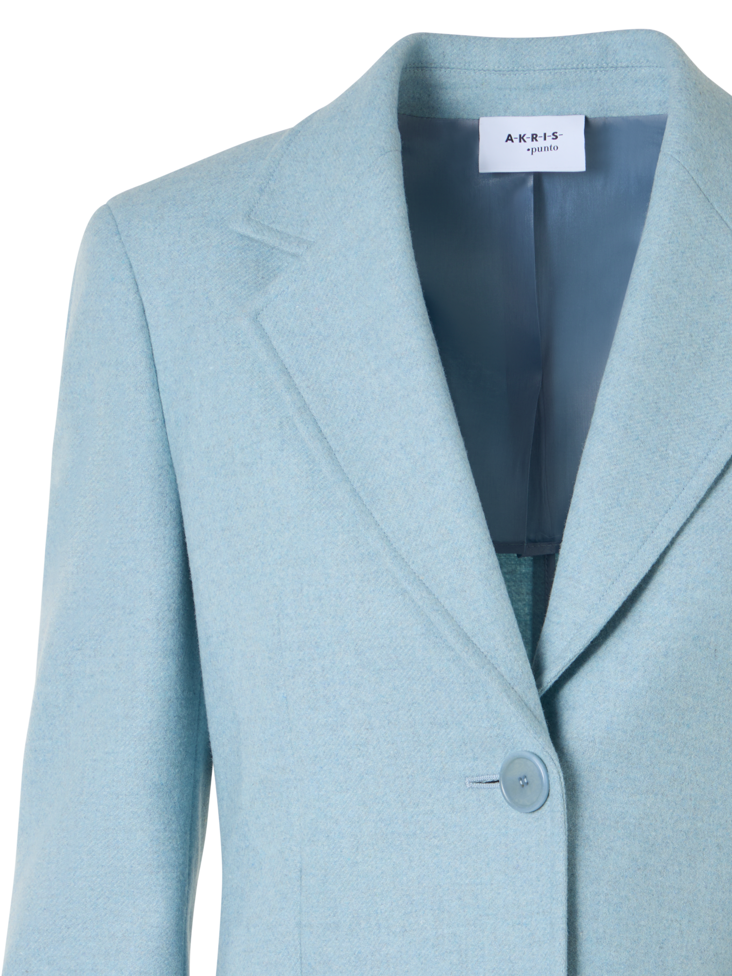 Designer Taillierte Jacke aus Wollflanell - Blau
