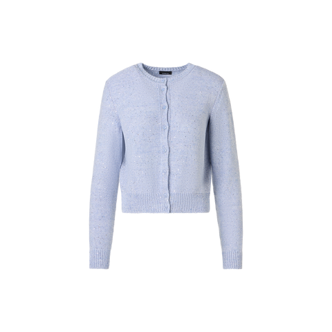 Micro-Pailletten-Cardigan aus Leinen-Baumwolle