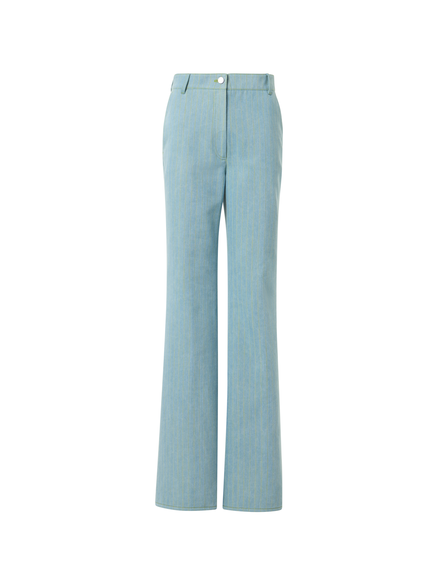 Designer Celia Bootcut-Denim-Hose mit Nadelstreifen - Blau