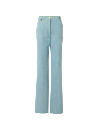 Designer Celia Bootcut-Denim-Hose mit Nadelstreifen - Blau