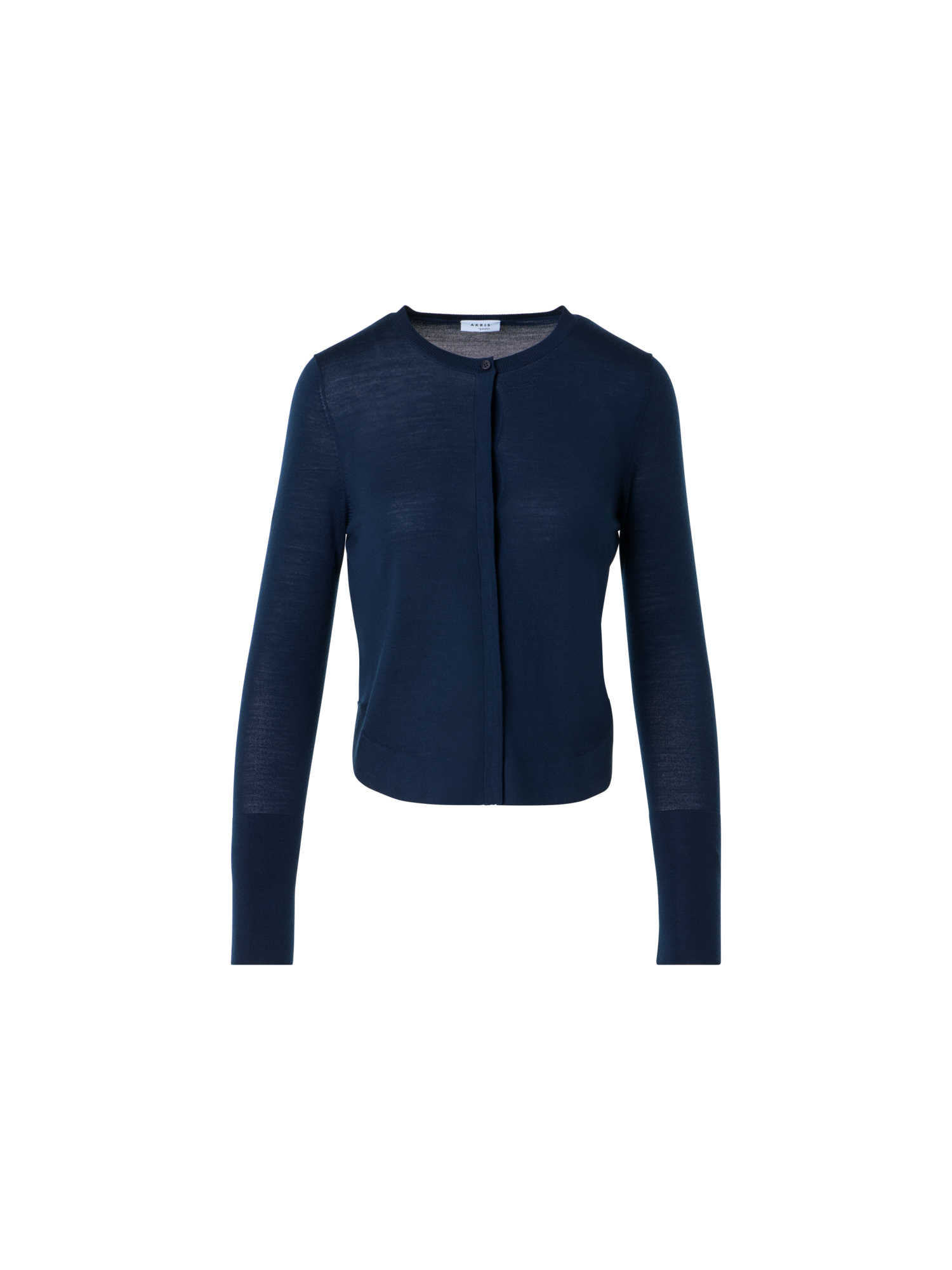 Designer Leichter Strick-Cardigan aus Merinowolle - Dunkelblau - Blau