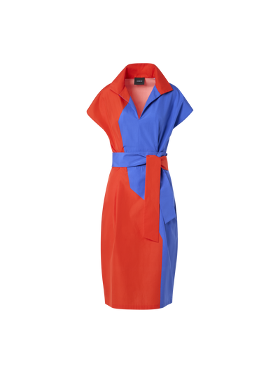 Designer Baumwoll-Hemdblusenkleid mit High-Plains-Druck - Bunt