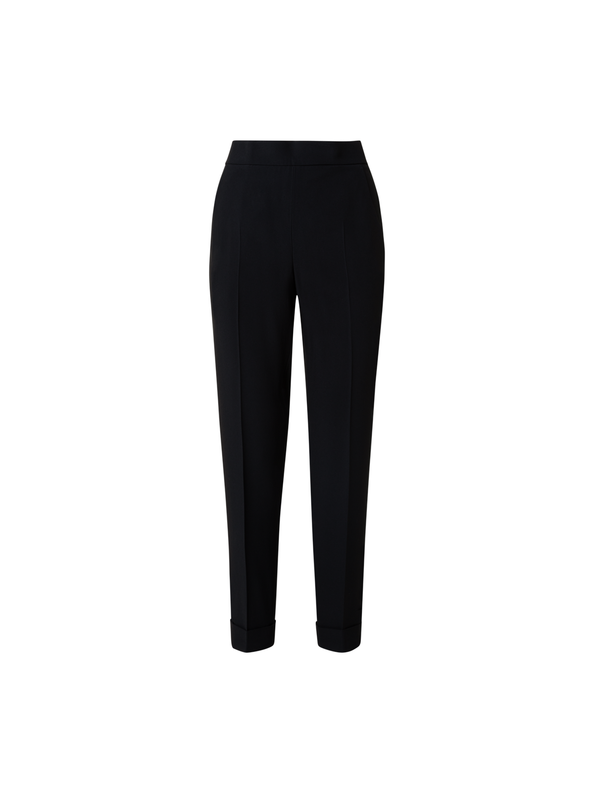 Designer Tapered Hose aus Crêpe - Schwarz