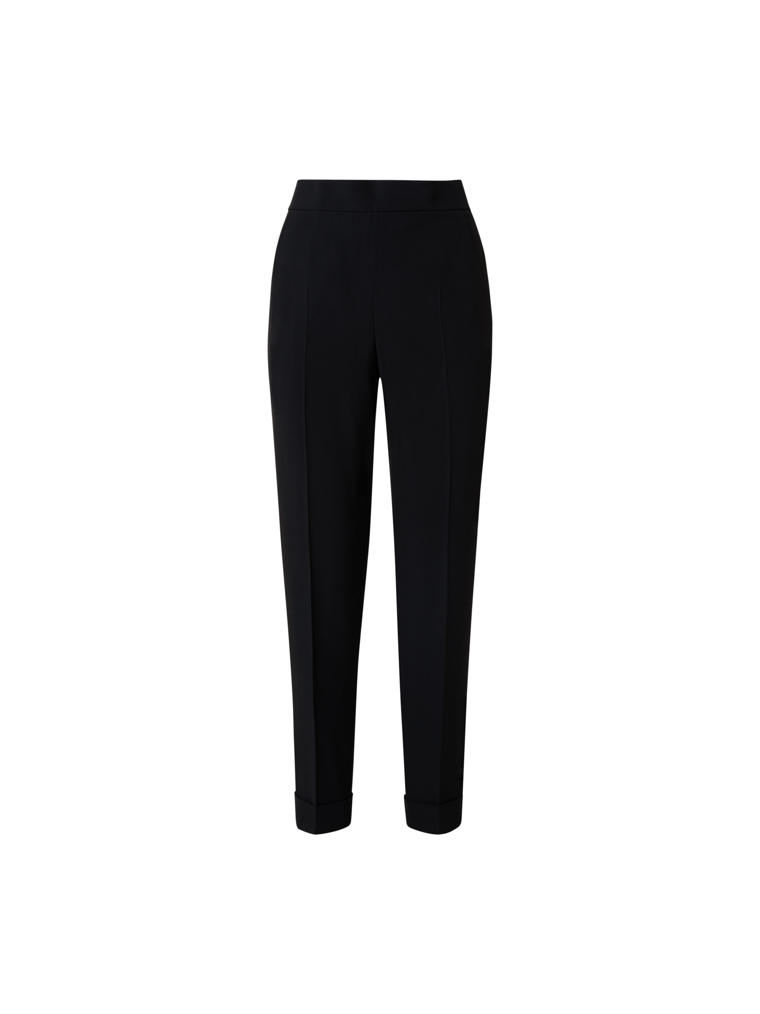 Designer Tapered Hose aus Crêpe - Schwarz