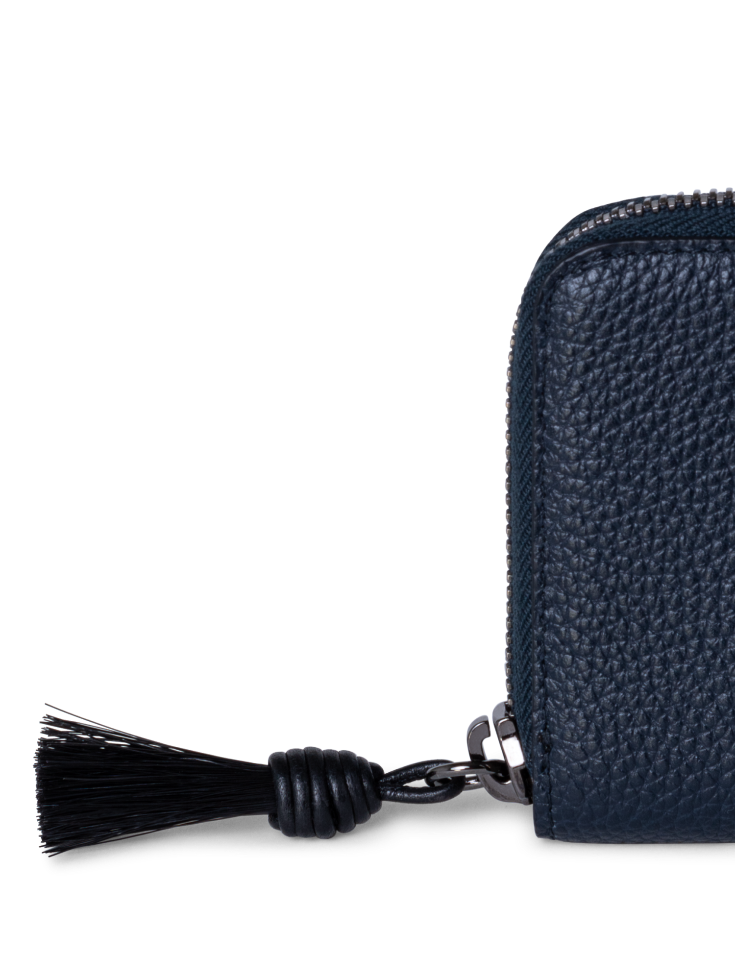 Designer Small Zip Around Wallet - Schwarz - Dunkelblau - Blau