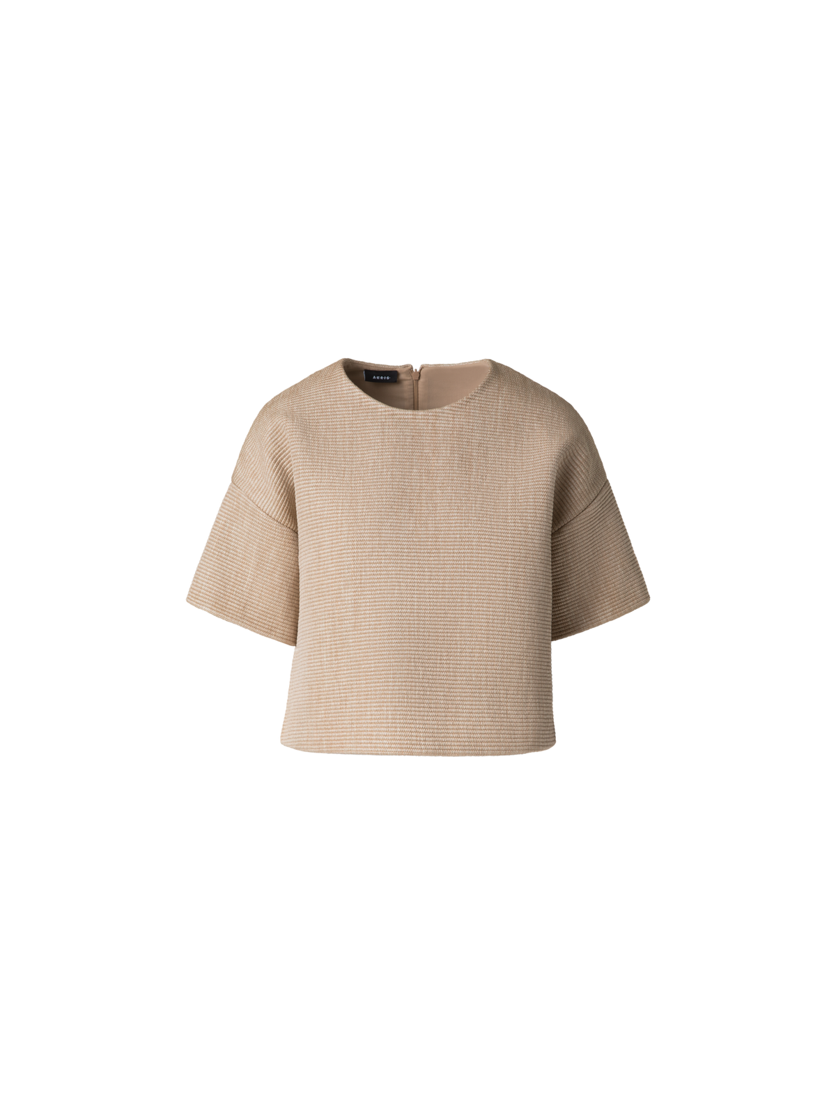 Designer Boxy-Bluse aus weichem Baumwoll-Raffia - Beige