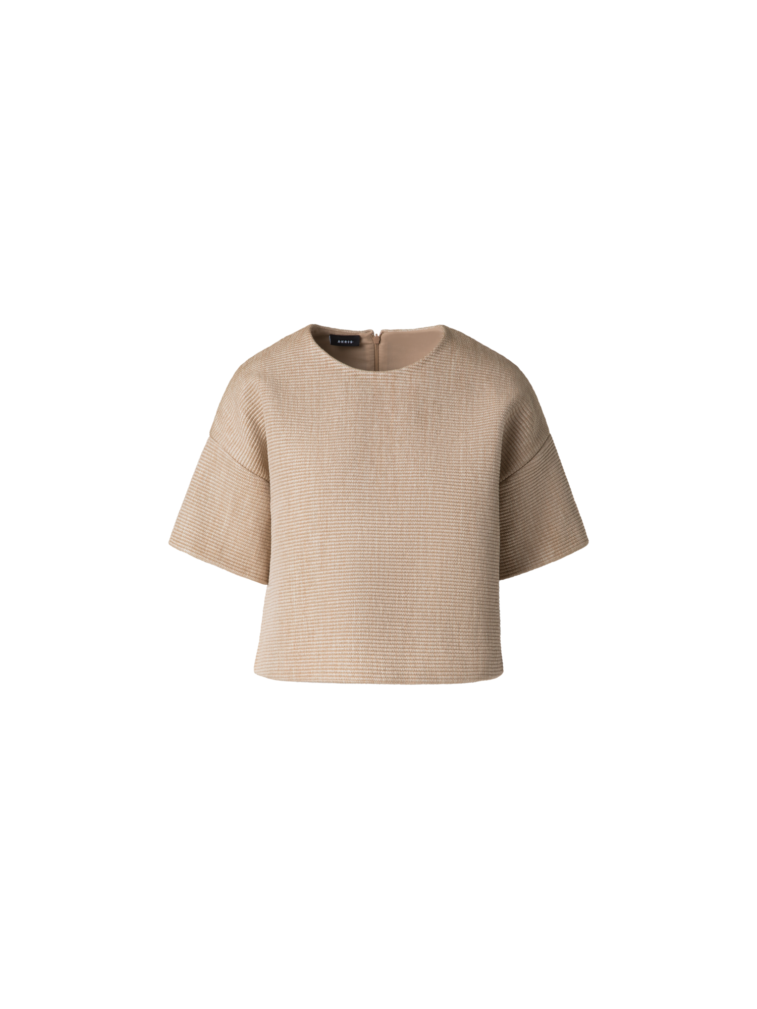 Designer Boxy-Bluse aus weichem Baumwoll-Raffia - Beige
