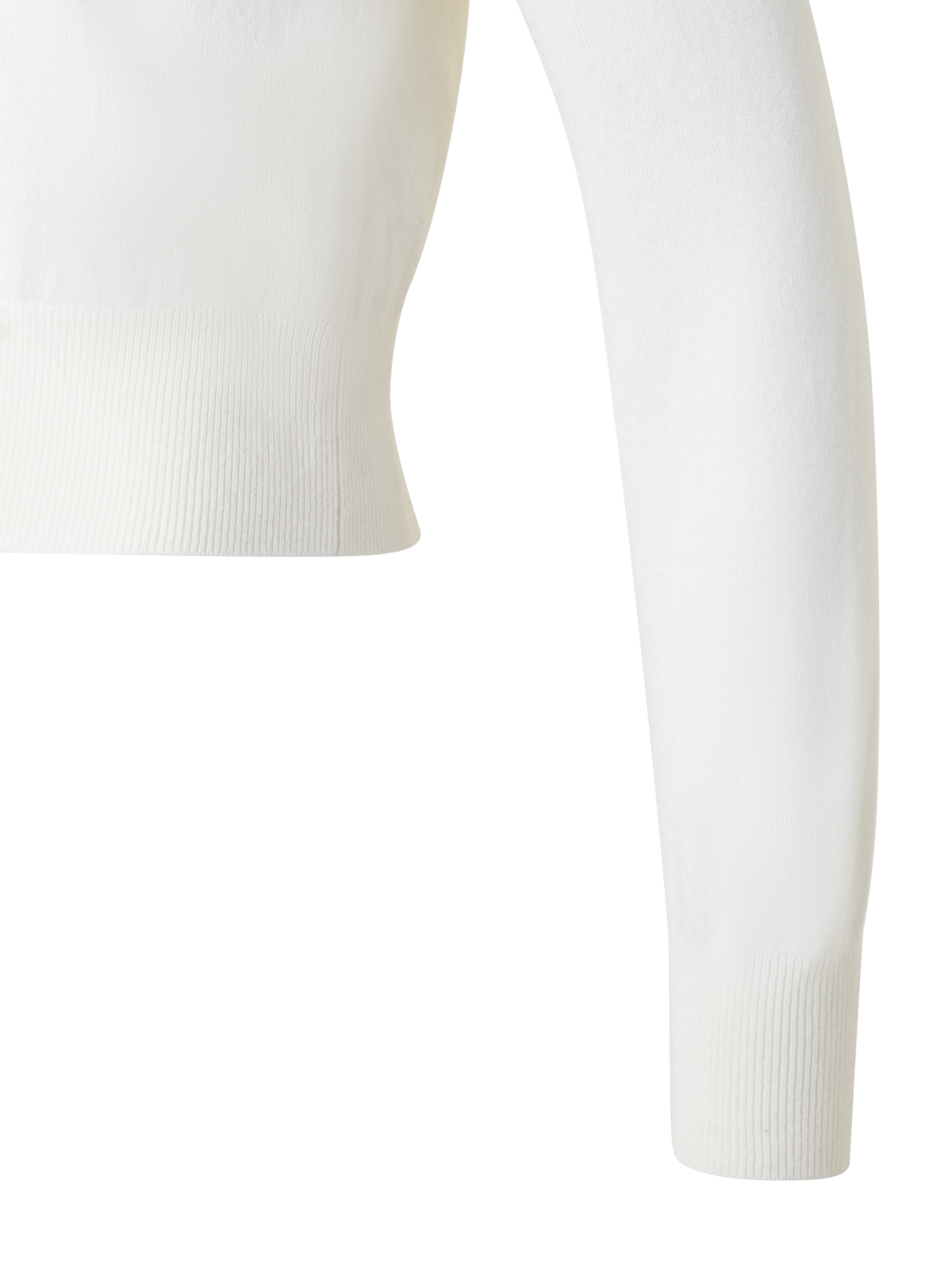 Designer Kaschmirpullover mit transparentem Streifen - Ecru - Weiss