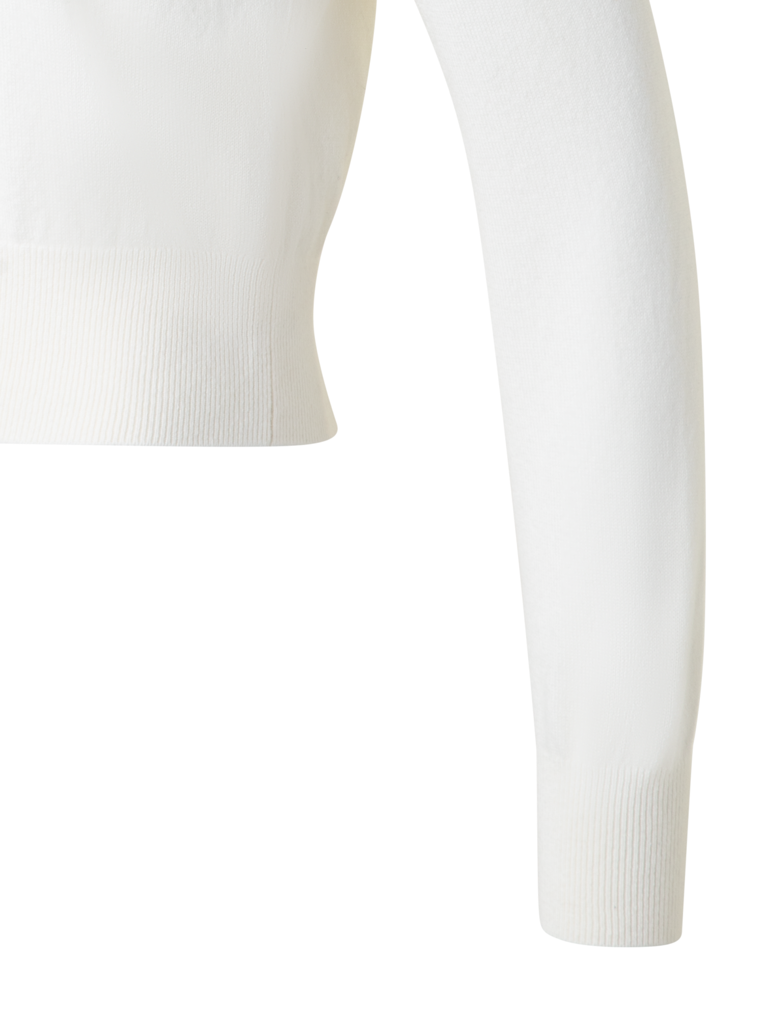 Designer Kaschmirpullover mit transparentem Streifen - Ecru - Weiss