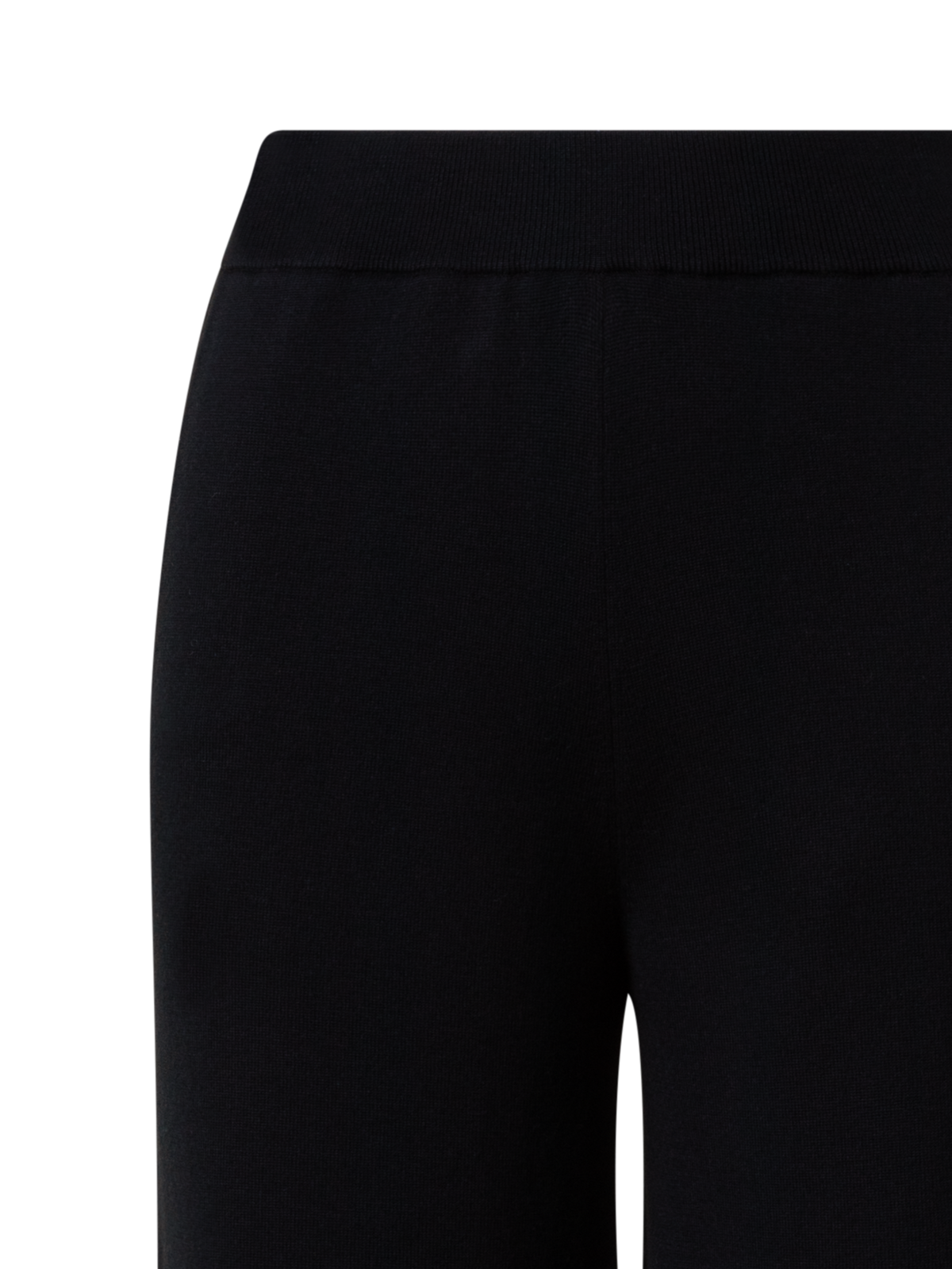 Designer Gerade Strickhose aus Woll-Stretch - Schwarz