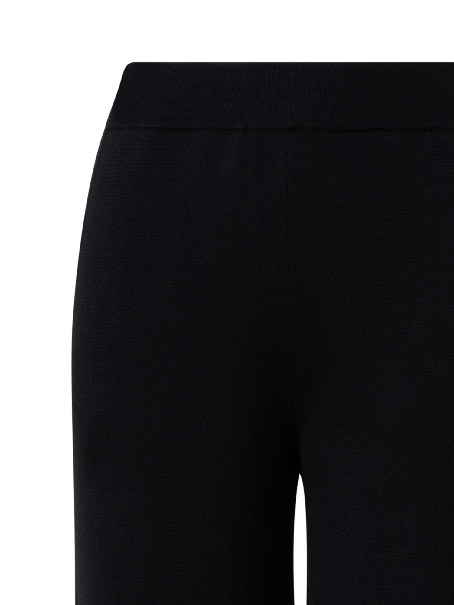 Designer Gerade Strickhose aus Woll-Stretch - Schwarz