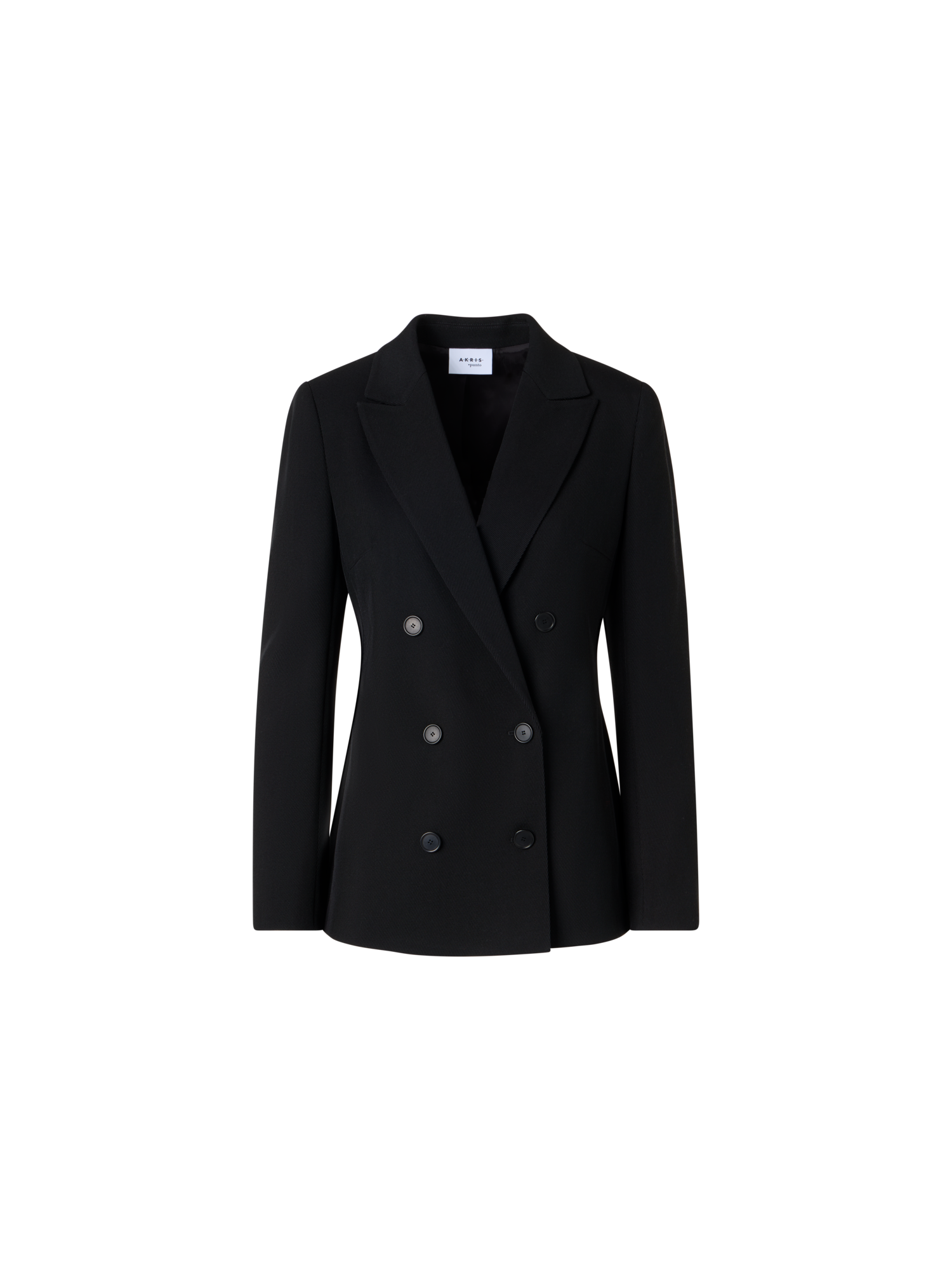 Designer Langärmelige Jacke aus Woll-Tricotine - Schwarz