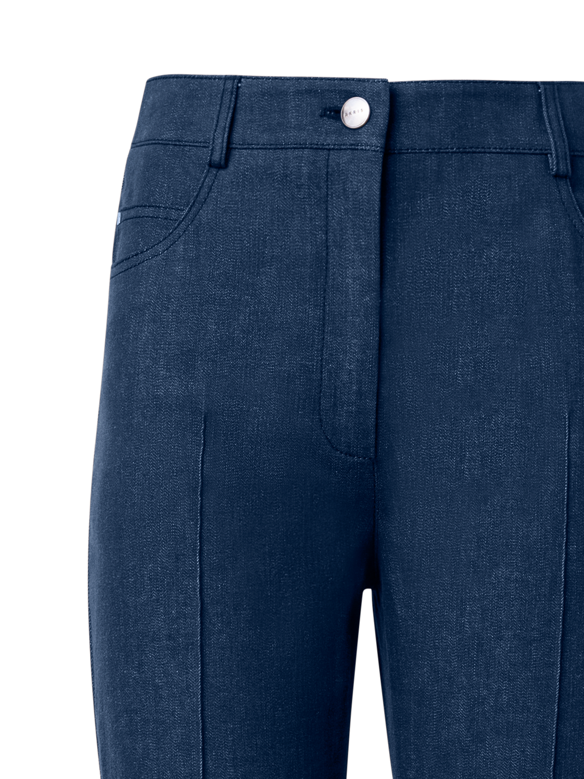 Designer Schlaghose aus Denim Stretch-Baumwolle - Dunkelblau - Blau