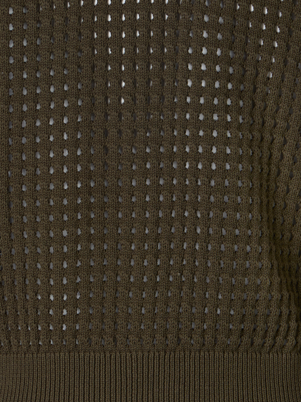 Designer Langärmelige Strickjacke aus grobem Baumwoll-Mesh - Grün