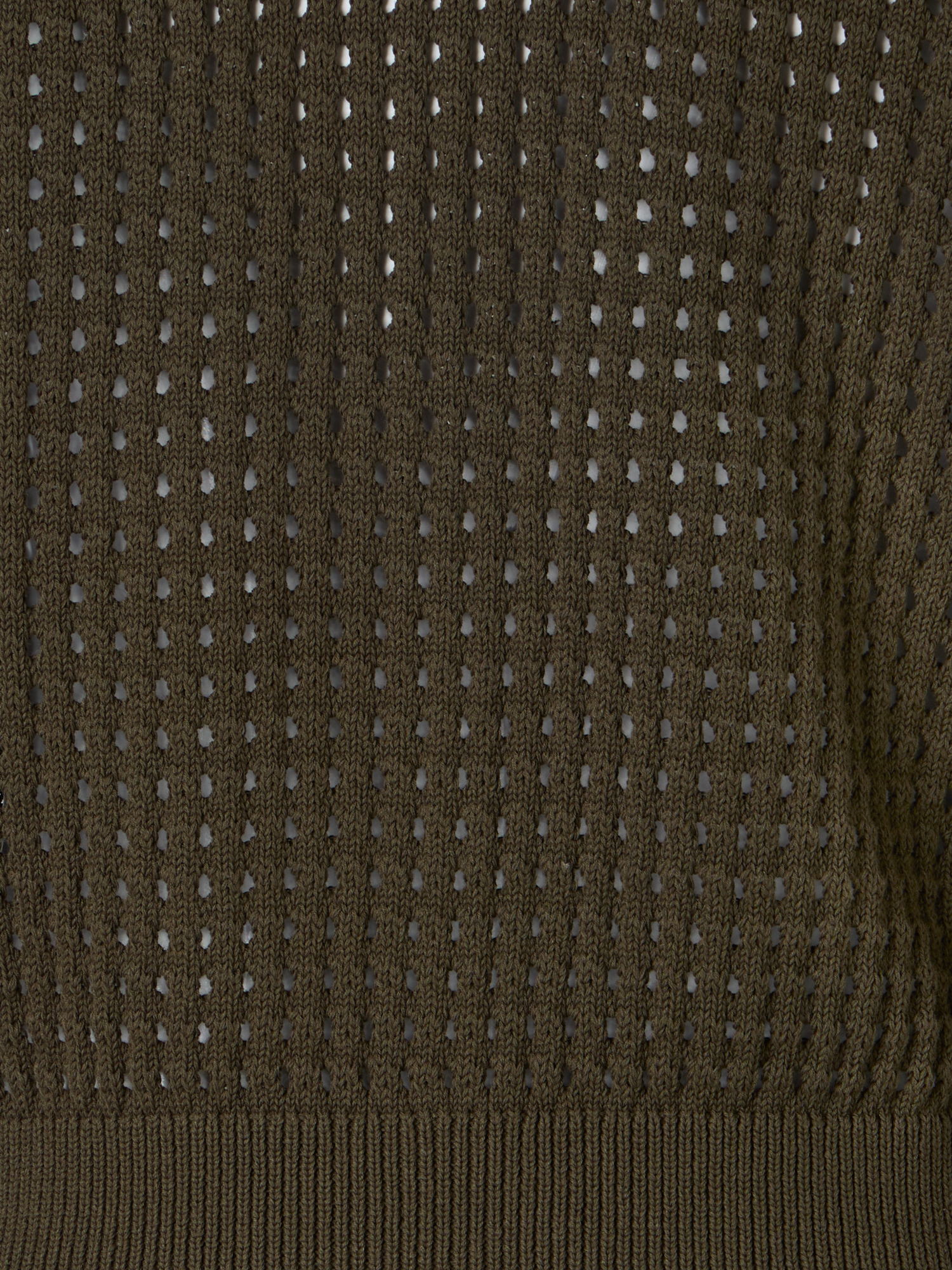 Designer Langärmelige Strickjacke aus grobem Baumwoll-Mesh - Grün