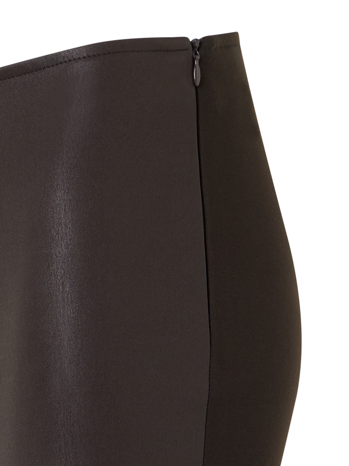 Designer Skinny Hose mit Nappaleder-Front und Jersey-Rücken - Braun
