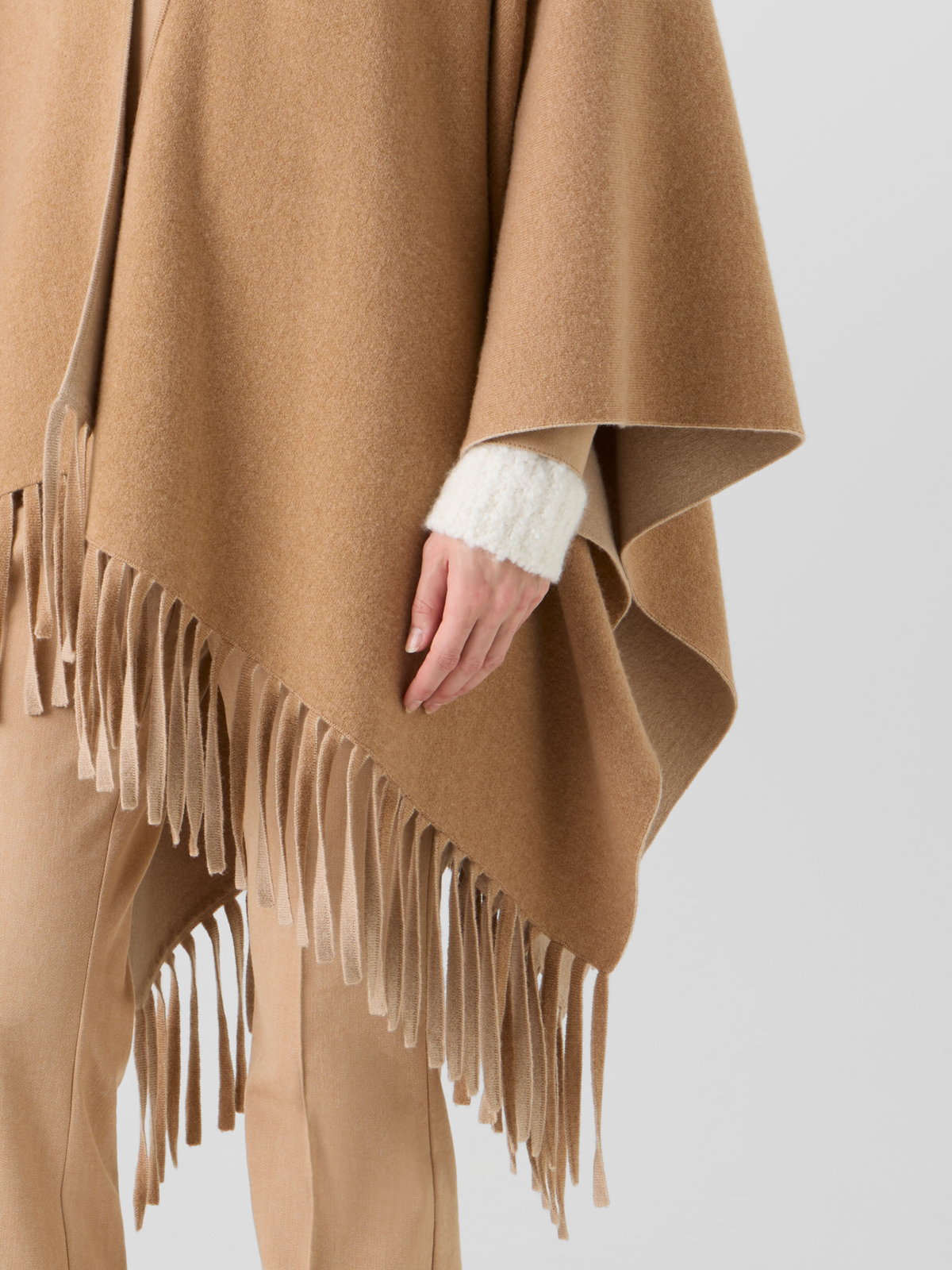 Designer Strickcape aus Kaschmir-Doubleface - Braun #editorial