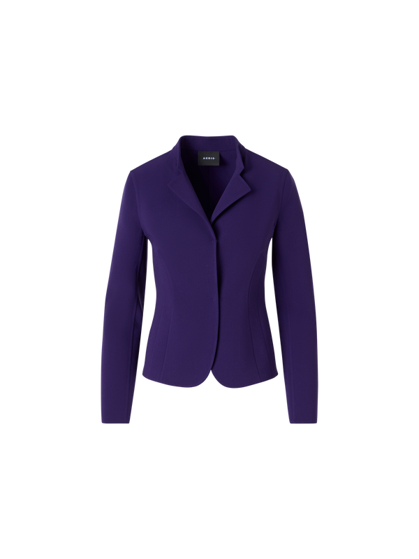 Designer Hamer Kurzjacke aus Bi-Stretch-Woll-Doubleface - Violett