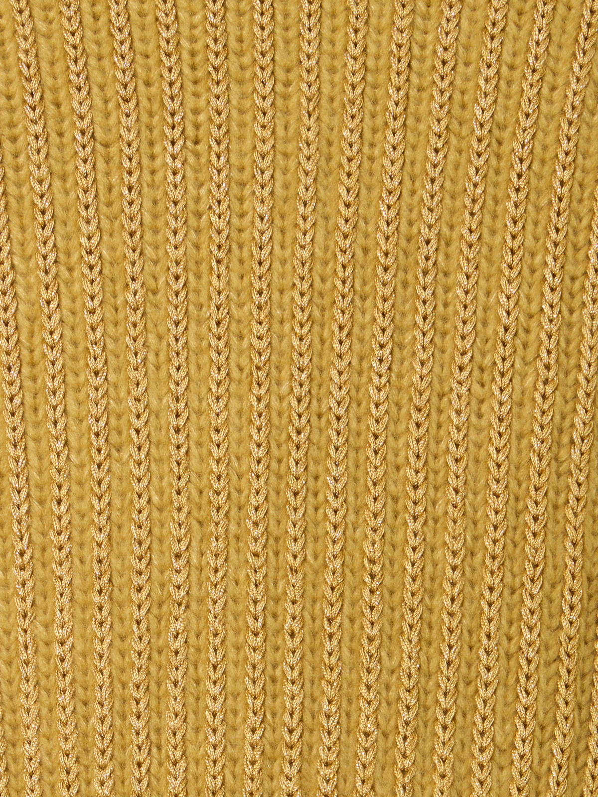 Designer Grobstrick-Rollkragen aus Kaschmir-Seiden-Lamé - Gold