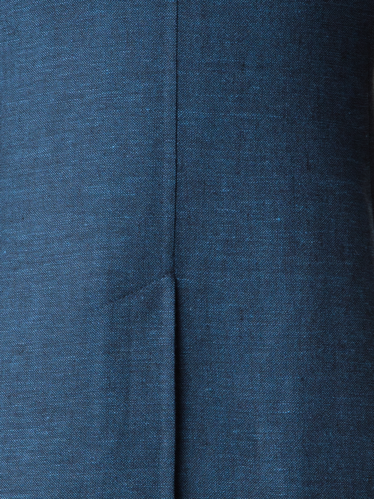 Designer Langer Blazer aus Leinen Doubleface - Blau