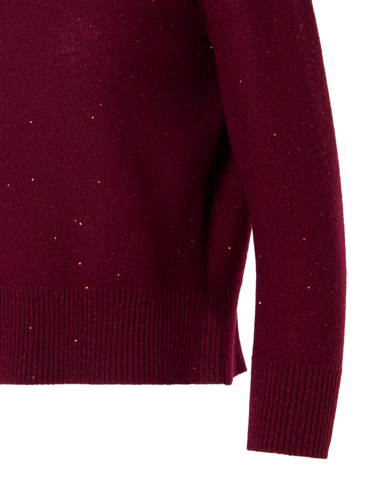Designer Kaschmirpullover mit feinen Pailletten - Rot