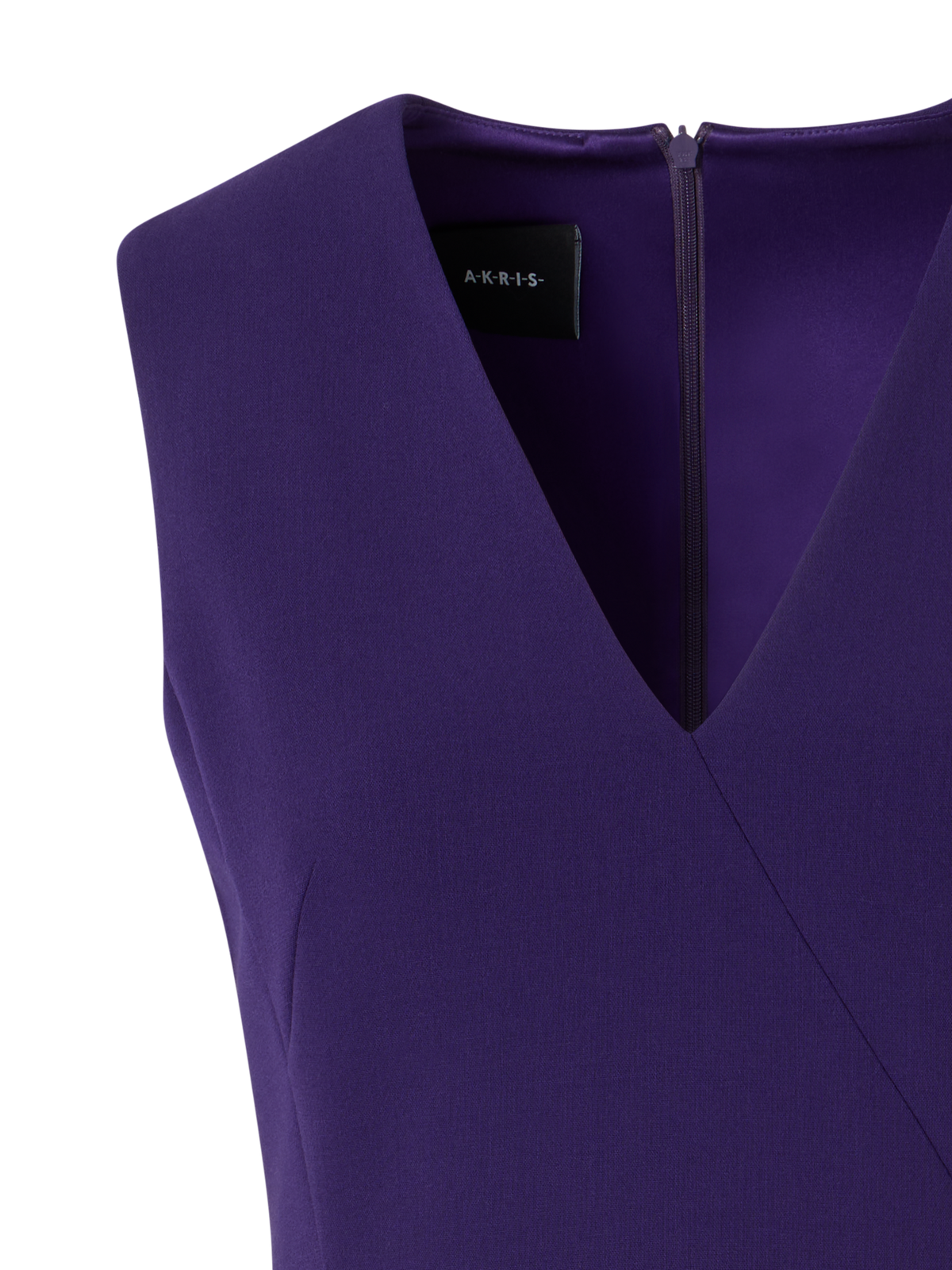 Designer Ärmelloses Shiftkleid aus Bi-Stretch-Woll-Doubleface - Violett